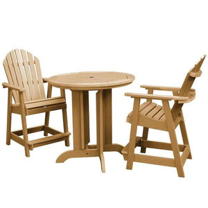 Adirondack Hamilton 3pc Round Counter Height Outdoor Dining Set Dining Set Toffee