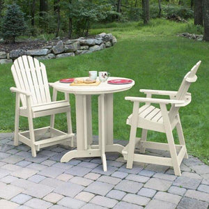 Adirondack Hamilton 3pc Round Counter Height Outdoor Dining Set Dining Set Whitewash