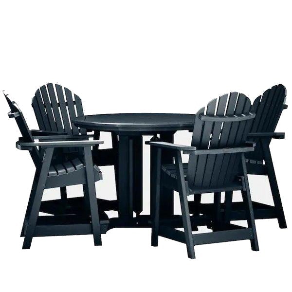 Adirondack Hamilton 5pc Round Counter Height Outdoor Dining Set Dining Set Federal Blue