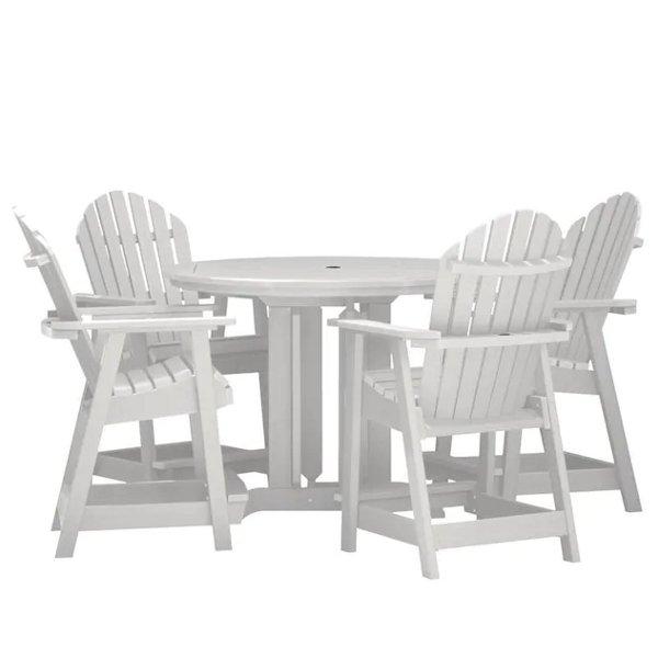 Adirondack Hamilton 5pc Round Counter Height Outdoor Dining Set Dining Set White