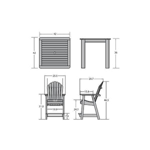 Adirondack Hamilton 5pc Square Counter Height Outdoor Dining Set Dining Set
