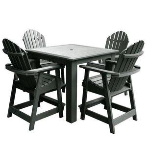 Adirondack Hamilton 5pc Square Counter Height Outdoor Dining Set Dining Set Charleston Green