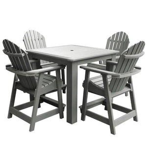 Adirondack Hamilton 5pc Square Counter Height Outdoor Dining Set Dining Set Coastal Teak
