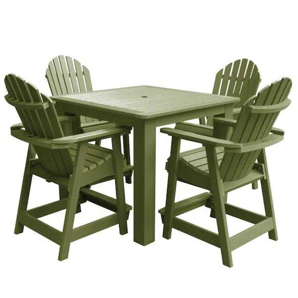 Adirondack Hamilton 5pc Square Counter Height Outdoor Dining Set Dining Set Dried Sage