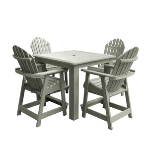 Adirondack Hamilton 5pc Square Counter Height Outdoor Dining Set Dining Set Eucalyptus