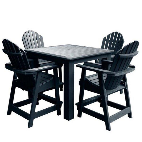 Adirondack Hamilton 5pc Square Counter Height Outdoor Dining Set Dining Set Federal Blue