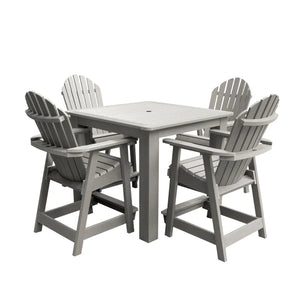 Adirondack Hamilton 5pc Square Counter Height Outdoor Dining Set Dining Set Harbor Gray