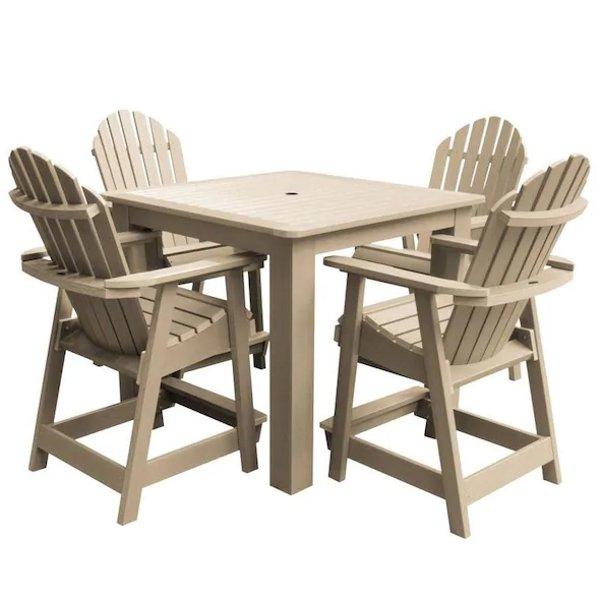 Adirondack Hamilton 5pc Square Counter Height Outdoor Dining Set Dining Set Tuscan Taupe