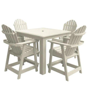 Adirondack Hamilton 5pc Square Counter Height Outdoor Dining Set Dining Set Whitewash