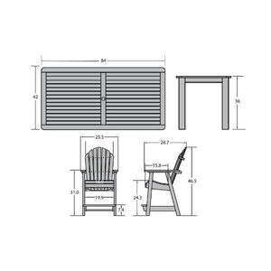 Adirondack Hamilton 7pc Rectangular Counter Height Outdoor Dining Set Dining Set