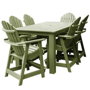 Adirondack Hamilton 7pc Rectangular Counter Height Outdoor Dining Set Dining Set 84" x 42" / Dried Sage