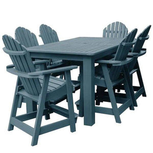 Adirondack Hamilton 7pc Rectangular Counter Height Outdoor Dining Set Dining Set 84" x 42" / Nantucket Blue