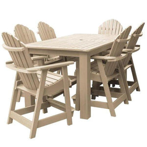 Adirondack Hamilton 7pc Rectangular Counter Height Outdoor Dining Set Dining Set 84" x 42" / Tuscan Taupe