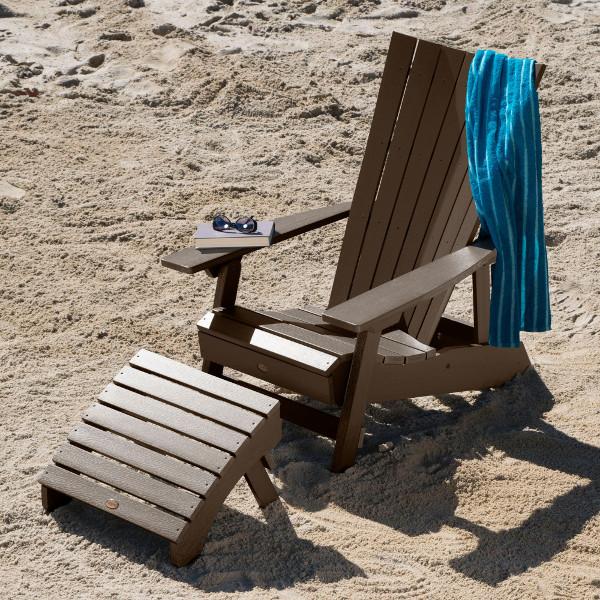 Adirondack Manhattan Beach Chair with Folding Ottoman Conversation Set