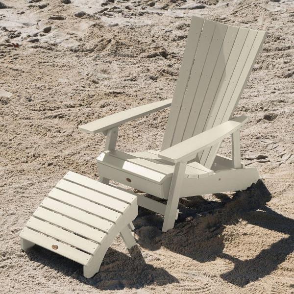Adirondack Manhattan Beach Chair with Folding Ottoman Conversation Set