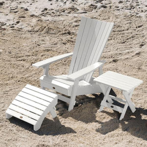 Adirondack Manhattan Beach Chair with Folding Side Table & Ottoman Conversation Set