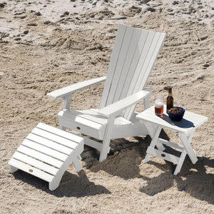 Adirondack Manhattan Beach Chair with Folding Side Table & Ottoman Conversation Set