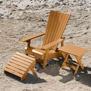 Adirondack Manhattan Beach Chair with Folding Side Table & Ottoman Conversation Set