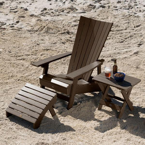 Adirondack Manhattan Beach Chair with Folding Side Table & Ottoman Conversation Set
