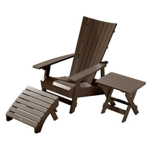 Adirondack Manhattan Beach Chair with Folding Side Table & Ottoman Conversation Set