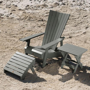 Adirondack Manhattan Beach Chair with Folding Side Table & Ottoman Conversation Set