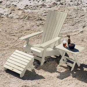 Adirondack Manhattan Beach Chair with Folding Side Table & Ottoman Conversation Set