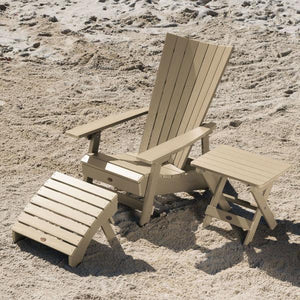 Adirondack Manhattan Beach Chair with Folding Side Table & Ottoman Conversation Set
