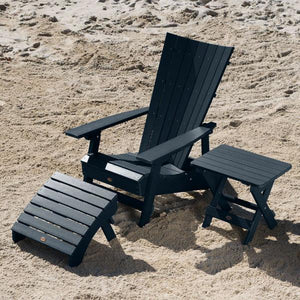 Adirondack Manhattan Beach Chair with Folding Side Table & Ottoman Conversation Set