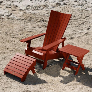 Adirondack Manhattan Beach Chair with Folding Side Table & Ottoman Conversation Set
