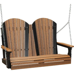 Adirondack Swing Porch Swing 4ft / Antique Mahogany & Black