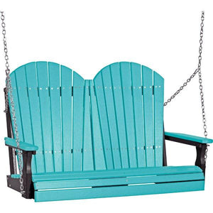 Adirondack Swing Porch Swing 4ft / Aruba Blue & Black