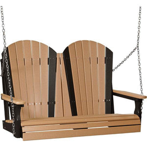 Adirondack Swing Porch Swing 4ft / Cedar & Black