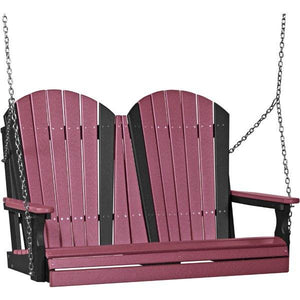 Adirondack Swing Porch Swing 4ft / Cherrywood & Black