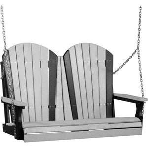 Adirondack Swing Porch Swing 4ft / Dove Gray & Black