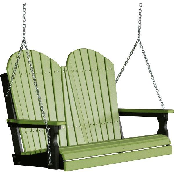 Adirondack Swing Porch Swing 4ft / Lime Green &amp; Black