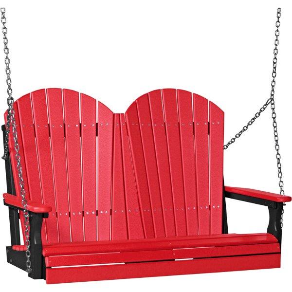 Adirondack Swing Porch Swing 4ft / Red &amp; Black