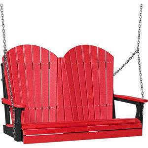 Adirondack Swing Porch Swing 4ft / Red & Black