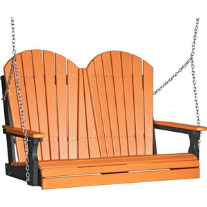 Adirondack Swing Porch Swing 4ft / Tangerine & Black