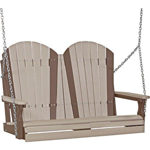 Adirondack Swing Porch Swing 4ft / Weatherwood & Chestnut Brown