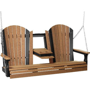 Adirondack Swing Porch Swing 5ft / Antique Mahogany & Black