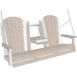 Adirondack Swing Porch Swing 5ft / Birch & White