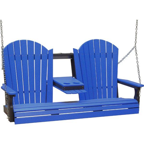Adirondack Swing Porch Swing 5ft / Blue &amp; Black