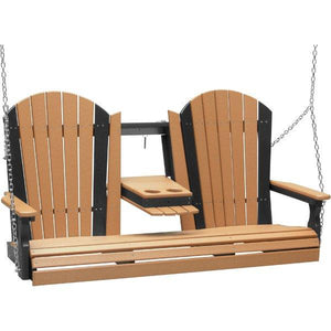 Adirondack Swing Porch Swing 5ft / Cedar & Black