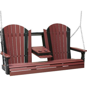 Adirondack Swing Porch Swing 5ft / Cherrywood & Black