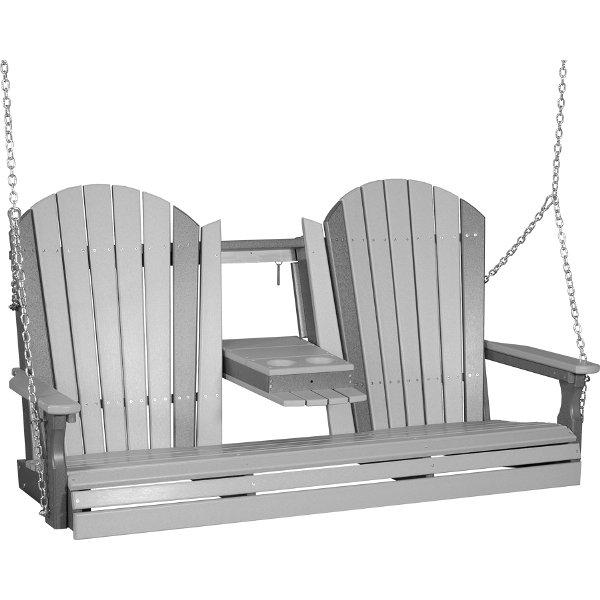 Adirondack Swing Porch Swing 5ft / Dove Gray &amp; Slate