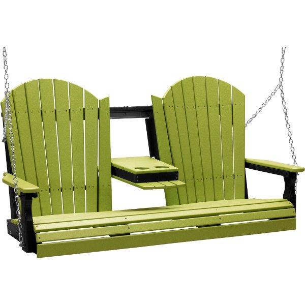 Adirondack Swing Porch Swing 5ft / Lime Green &amp; Black
