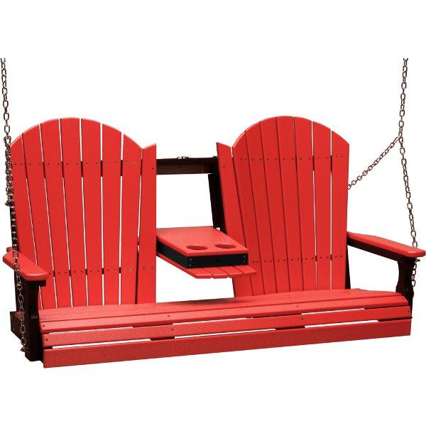 Adirondack Swing Porch Swing 5ft / Red &amp; Black