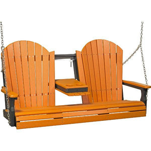 Adirondack Swing Porch Swing 5ft / Tangerine & Black