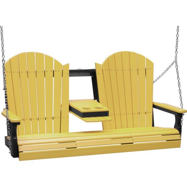 Adirondack Swing Porch Swing 5ft / Yellow &amp; Black