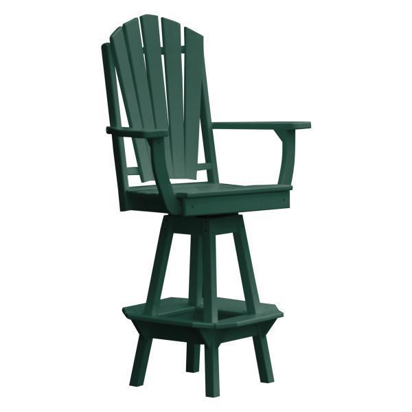 Adirondack Swivel Bar Chair w/Arms Outdoor Chair Turf Green